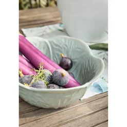 Saladier chou en grès vert d'eau d27cm