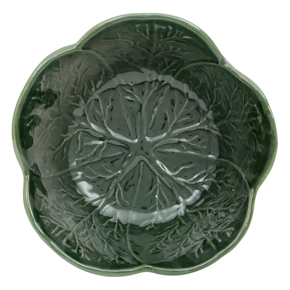 Saladier chou en grès vert d27cm - Chou