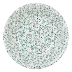 Saladier en faïence blanc et vert - p'tites fleurs
