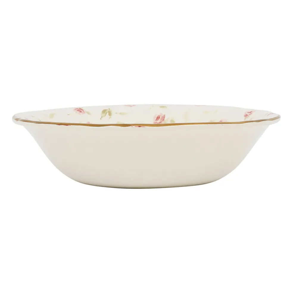 Saladier en faïence rose et doré d23cm - Rose