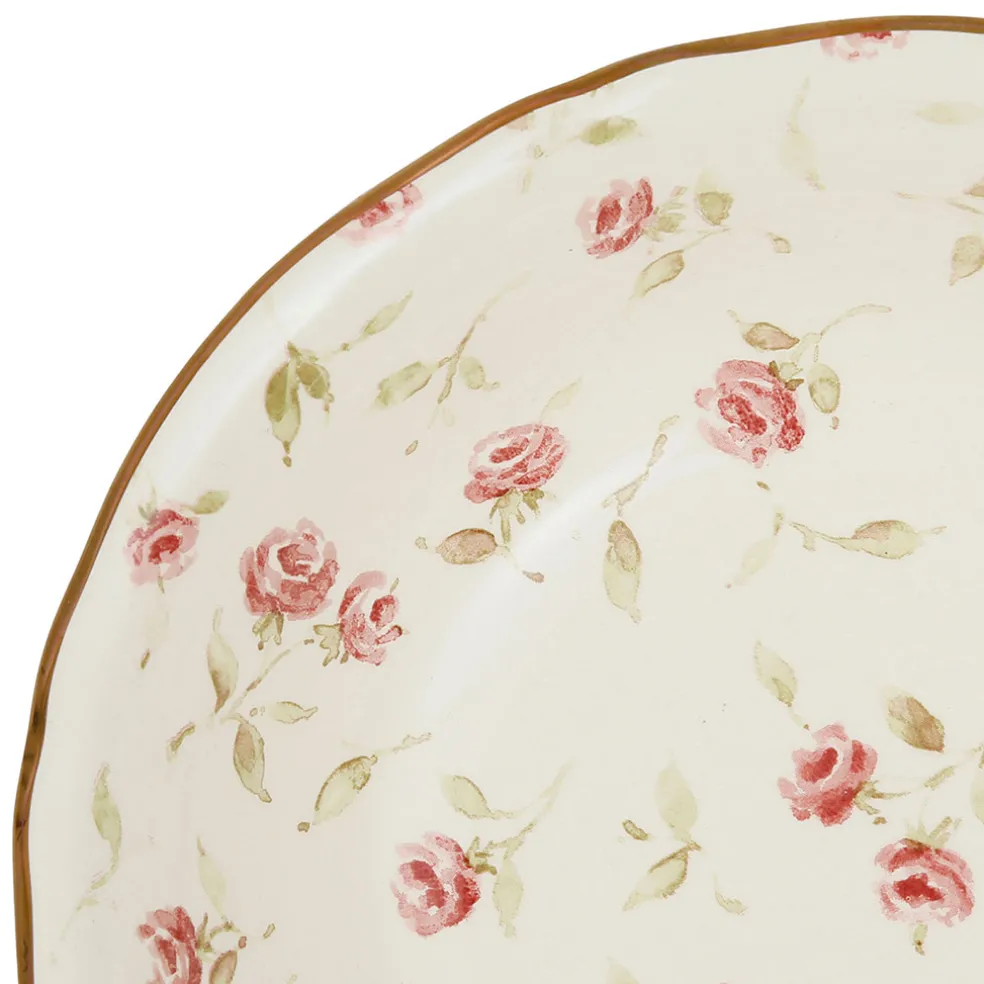 Saladier en faïence rose et doré d23cm - Rose