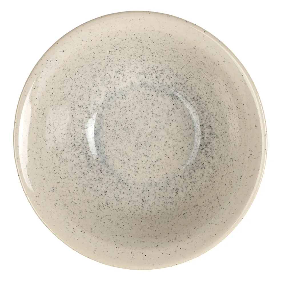 Saladier en grès blanc moucheté d26cm - Jeanne