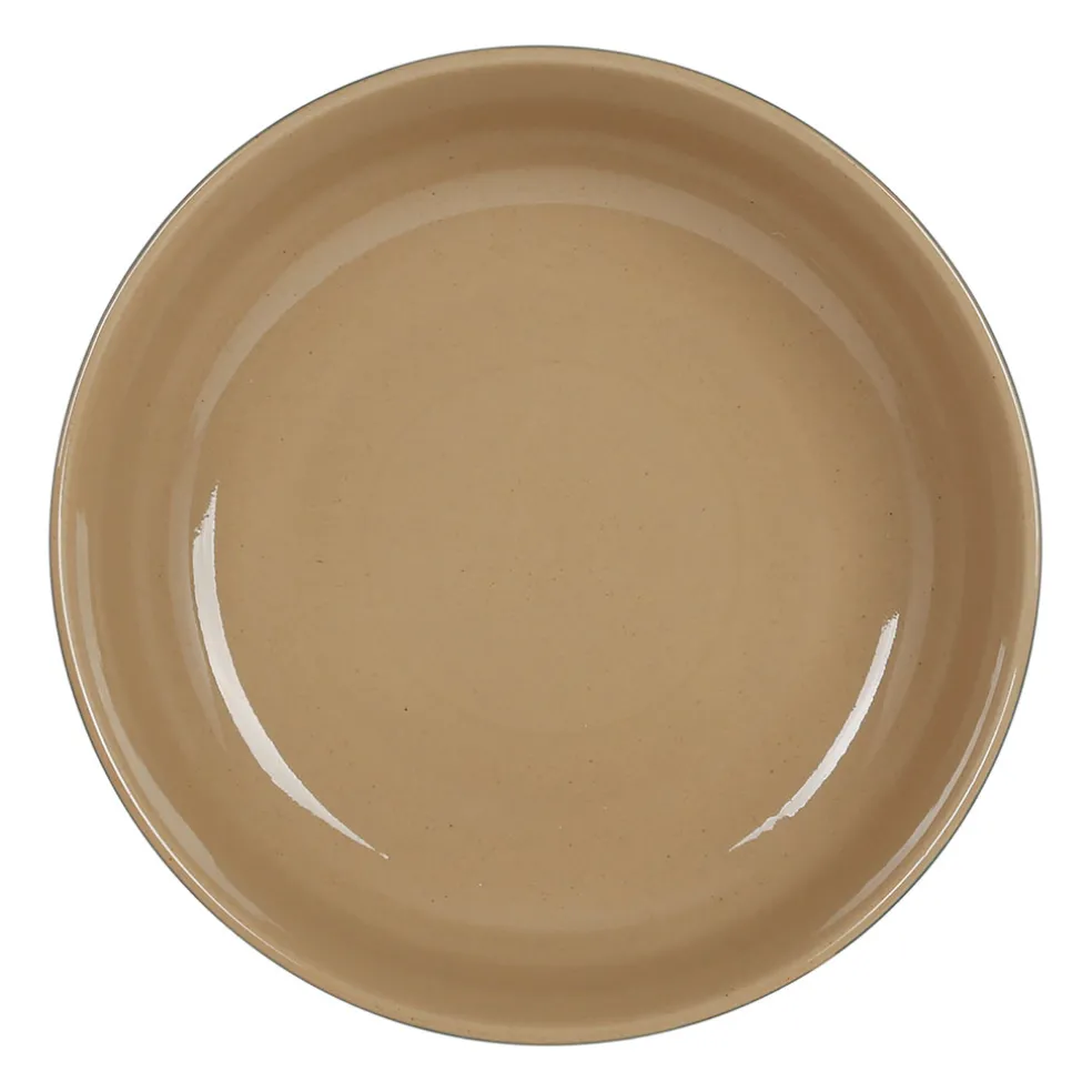 Saladier en grès feuilles émeraude d25cm - sweet leaves