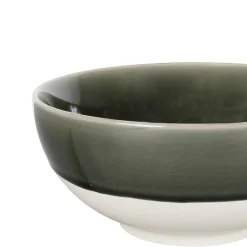 Saladier en grès vert de gris et blanc - Crakel