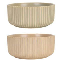 Saladier x2 en grès nude et amande d16cm - Sweet Leaves