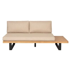 Salon de jardin d'angle en bois 5 places beige - Feros