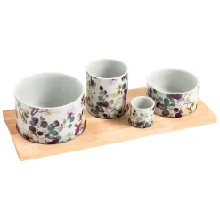 Service apéritif 4 pièces en céramique - Garden