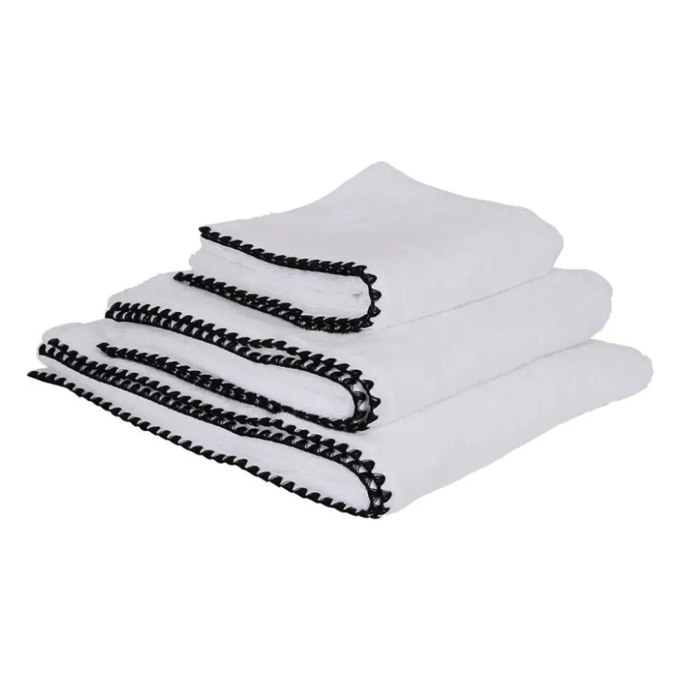 Serviette de bain en coton blanc 70x130cm - Issey