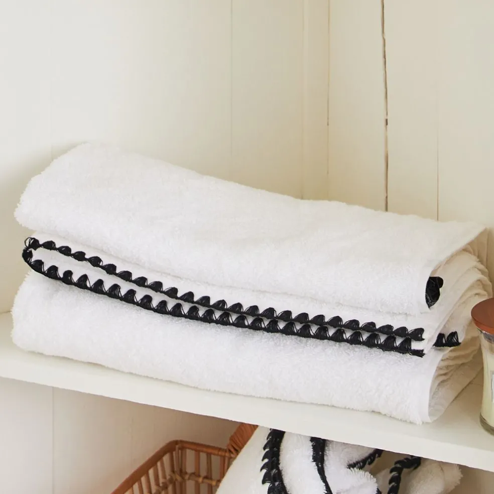 Serviette de bain en coton blanc 70x130cm - Issey