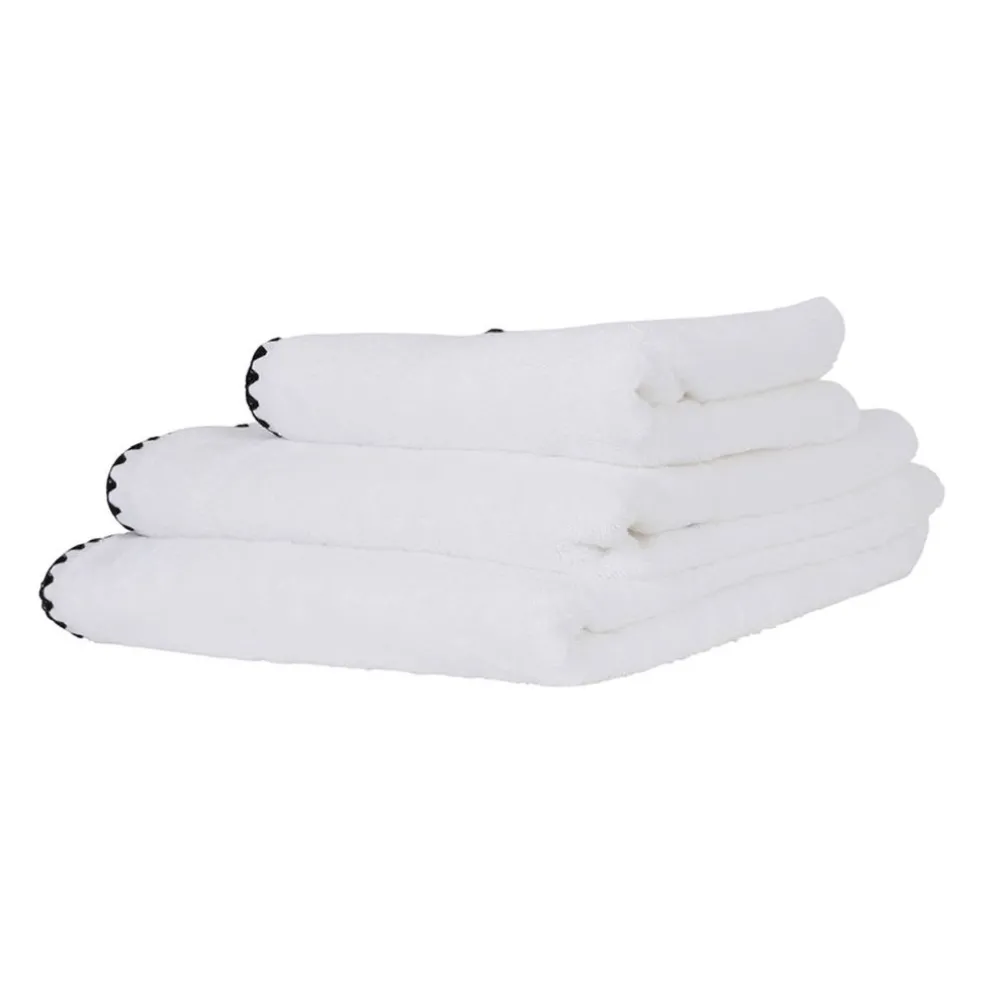Serviette de bain en coton blanc 70x130cm - Issey