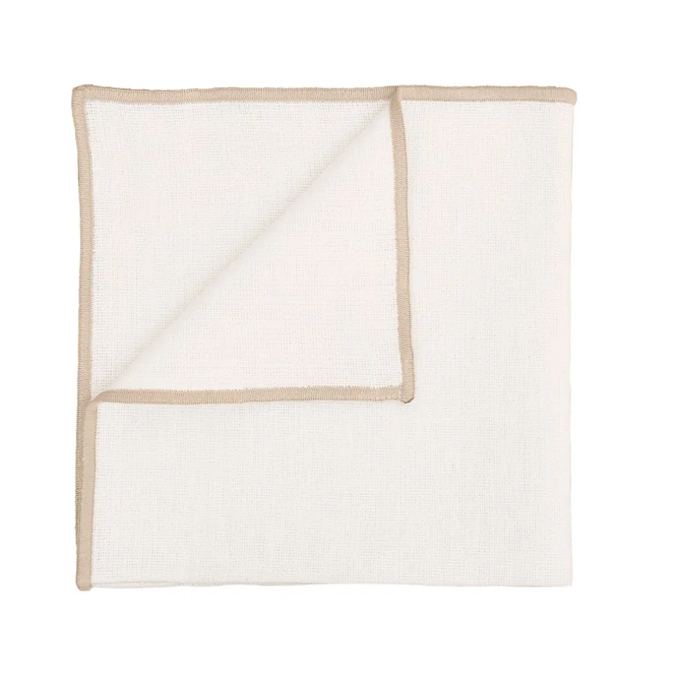 Serviette de table en lin et coton blanc 40x40cm - Corte