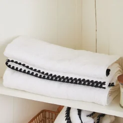 Serviette en coton blanc 30x50cm - Issey