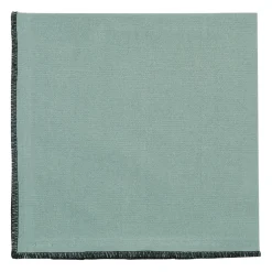 Serviette x2 corino vert d'eau 35x35cm coton lavé 170g/m2