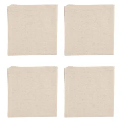 Serviettes x4 naturel en coton et lin - chambray