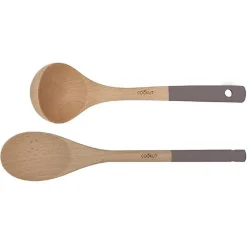 Set cuillère et louche en bois - Moka