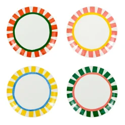 Set de 4 assiettes plates en porcelaine multicolore d27cm - Dolce Vita