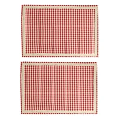 Set de 2 sets de table mami-car rouge en coton