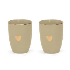 Set de 2 tasses en faïence taupe 35cl - Matins Câlins