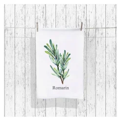 Set de 5 torchons aroma vert et lin en coton