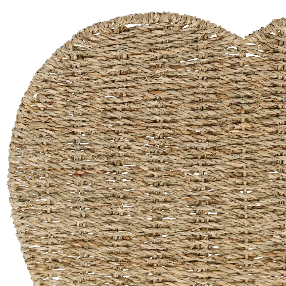 Set de table coeur en jonc de mer naturel 37x38cm - Borneo