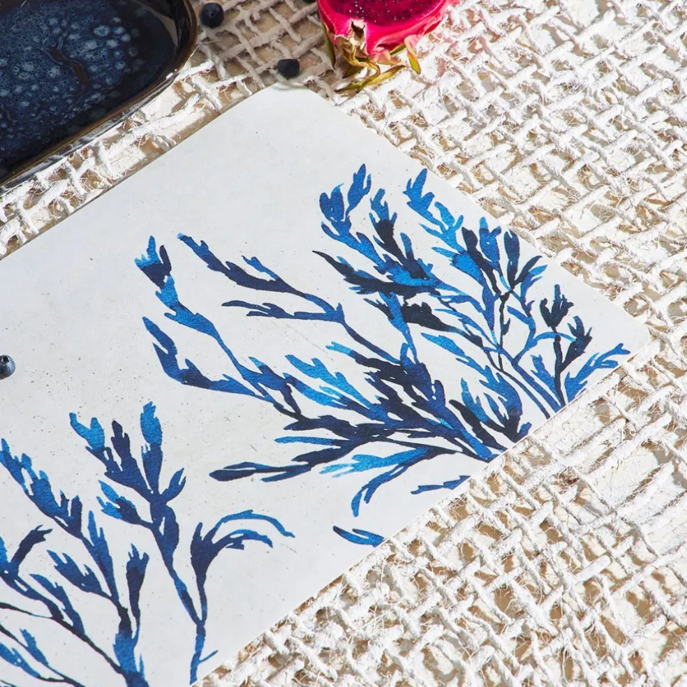 Set de table corail en vinyle bleu marine 30x45cm - Corail