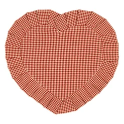 Set de table cœur en coton rouge 35x30cm - Campagne