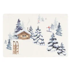 Set de table en vinyle blanc et bleu 45x30cm - Chalet