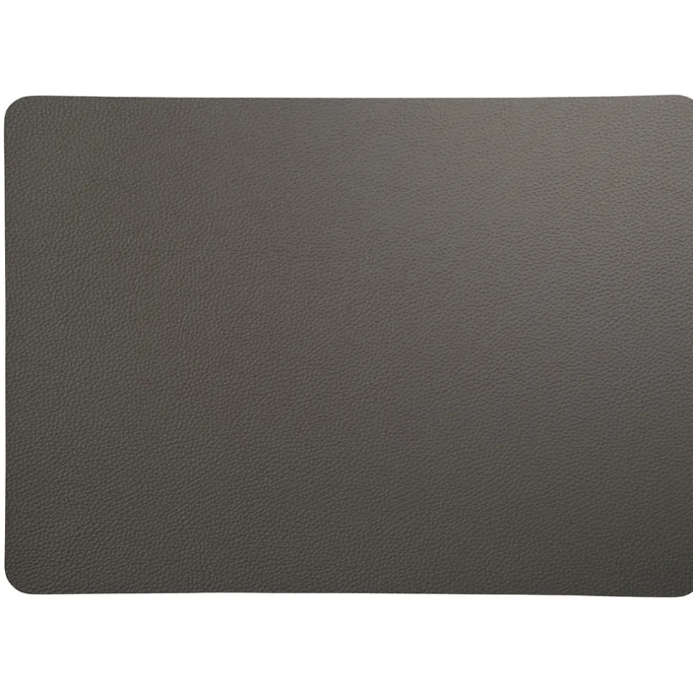 Set de table rectangle simili cuir gris 46x33cm - Optic