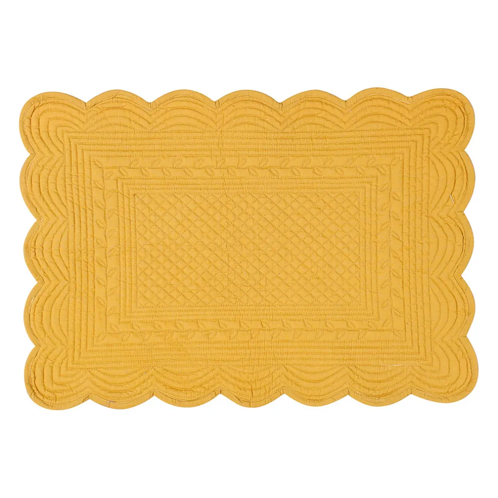 Set de table rectangulaire moutarde en coton