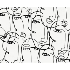 Set de table vinyle visages 30x40cm blanc