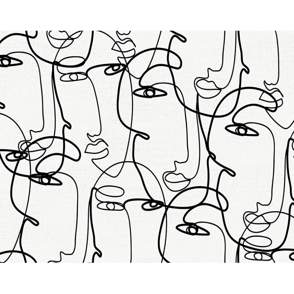 Set de table vinyle visages 30x40cm blanc