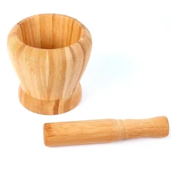 Set pilon et mortier en bambou