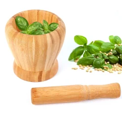 Set pilon et mortier en bambou