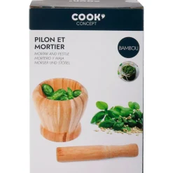 Set pilon et mortier en bambou