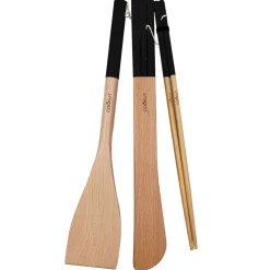 Set ustensiles en bois noir - graphite