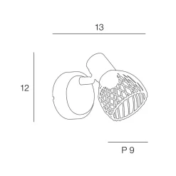 Spot 1 lumière en métal h13cm mat noir - kento