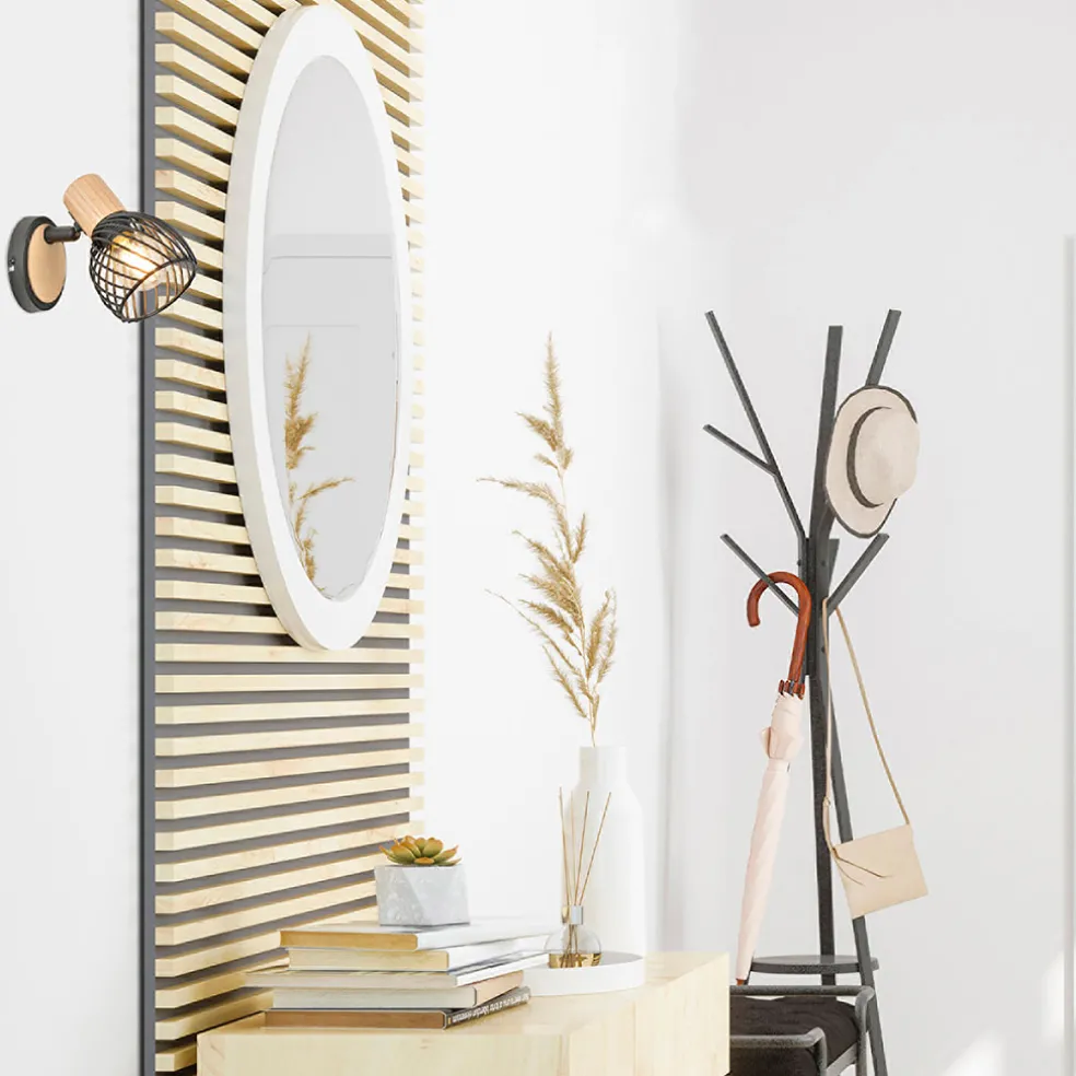 Spot 1 lumière en métal h13cm mat noir - kento