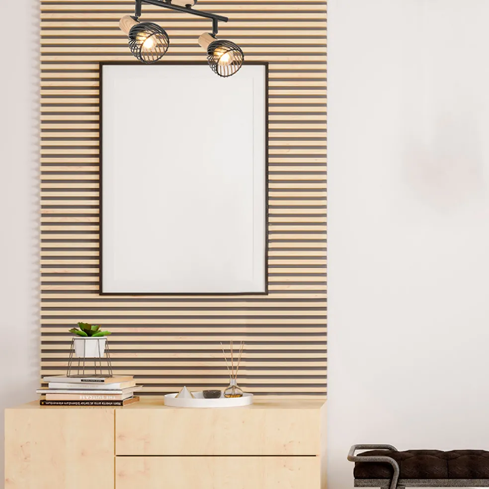 Spot 2 lumières en métal h16cm mat noir - kento