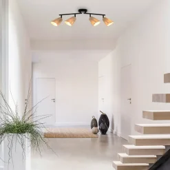 Spot 4 lumières en raphia naturel L60cm - Playa