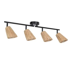 Spot 4 lumières en raphia naturel L60cm - Playa