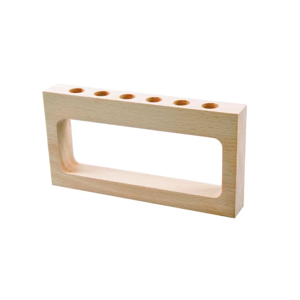 Support pour 6 tubes en bois de hêtre naturel