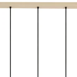 Suspension 5 lampes en fer et manguier sable L114cm - Ferese