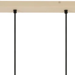 Suspension 3 lampes en fer et manguier sable L66cm - Ferese
