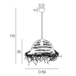 Suspension en alfa d52cm naturel - majorelle