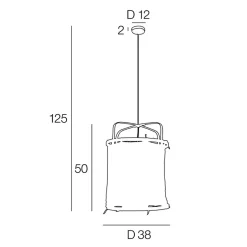 Suspension en bambou d35cm noir - hikari
