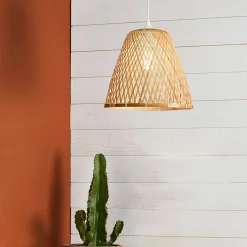 Suspension en bambou l30cm naturel - conique