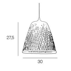 Suspension en bambou l30cm naturel - conique