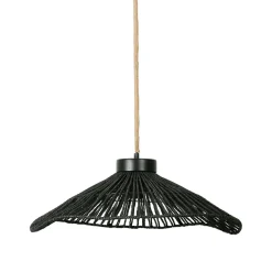 Suspension en corde de papier et fer d50cm noir - Calyp