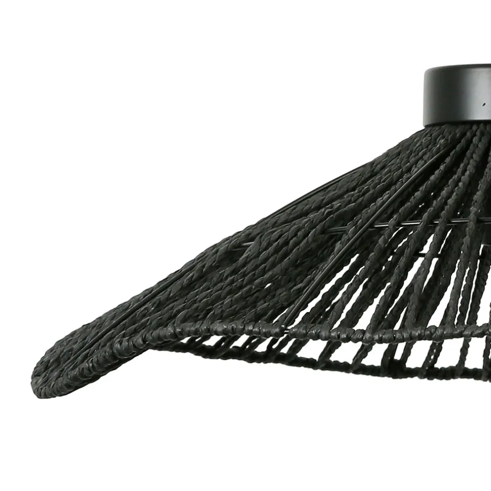 Suspension en corde de papier et fer d50cm noir - Calyp