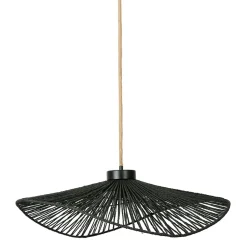Suspension en corde de papier et fer d71cm noir - Calyp